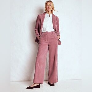 Boden Dusty Rose Wide Leg Corduroy Pants Sz 14 Tall